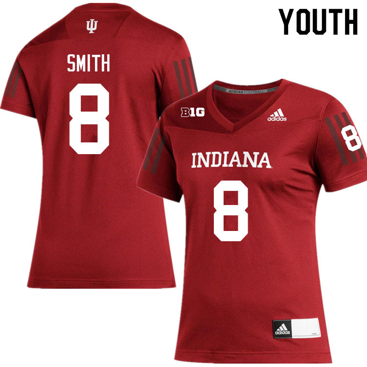 Youth #8 Jaquez Smith Layne Indiana Hoosiers College Football Jerseys Sale-Crimson